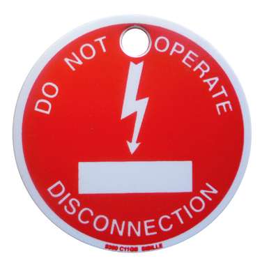 plastic badge 80mm "do not operate disconnection" plastic badge 80mm "do not operate disconnection"