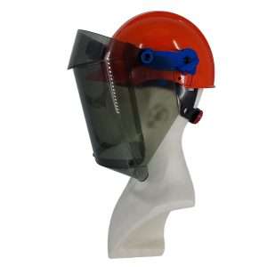 Gelaatsbescherming 25cal/cm² incl. helm Oranje, met nieuw scharniersysteem en led lamp