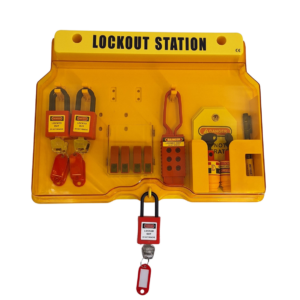 infr3401c lockoutstation compleet kunststof met afsluitbaar beschermvenster